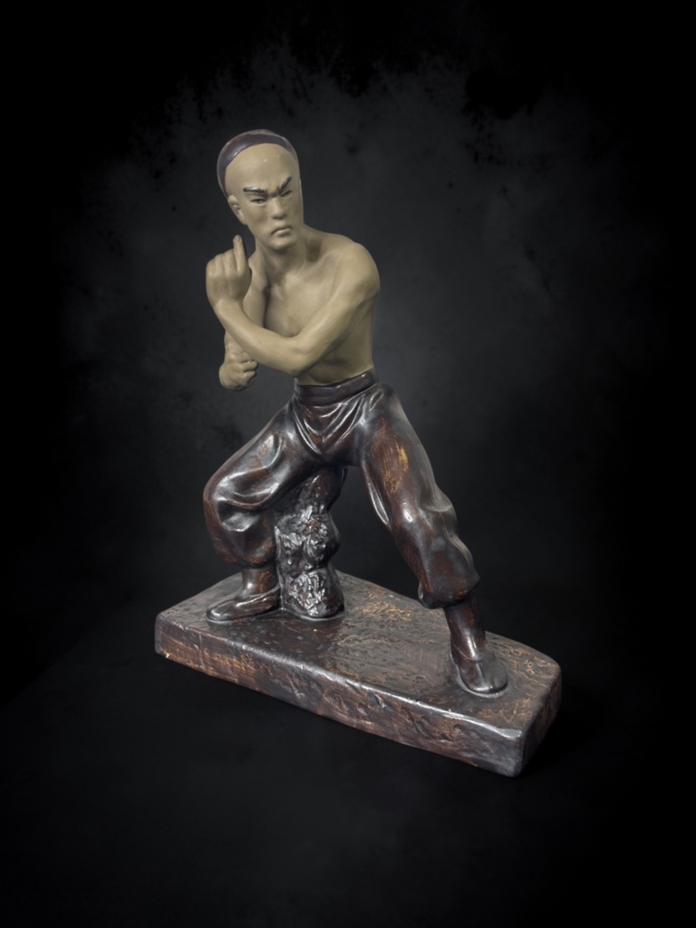 Vintage Chinese Shiwan mudman kung fu figurine. #22